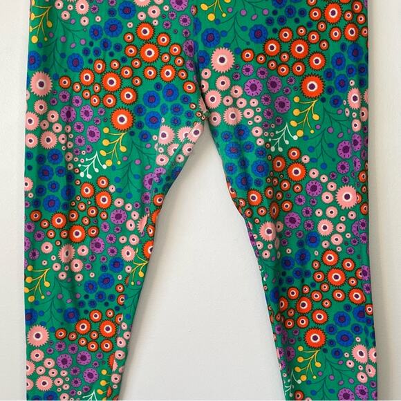 LuLaRoe Green / Pink / Yellow Patterned Leggings Size Tall and Curvy 12/18 - Picture 5 of 10